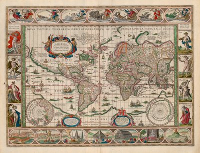 Carte de la collection de cartes de la Bibliothèque nationale. La carte a été publiée en (1635) et montre une carte du monde - Unbekannt Unbekannt